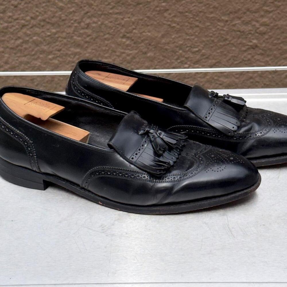 Florsheim Black Leather Loafers with Tassel - Size 14 D